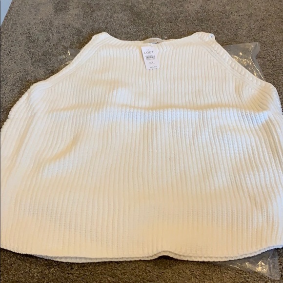 LOFT Tops - Ann Taylor Loft sweater tank snowy white